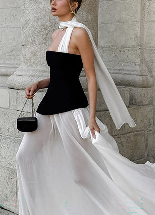 Color-Block Elegant Vacation Dress