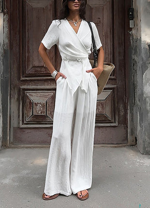 Short-Sleeve Tops & Pants Two-Piece Set
