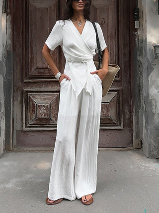 Short-Sleeve Tops & Pants Two-Piece Set