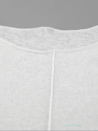 Solid-Color Crew Neck Long-Sleeve Pullover T-Shirt