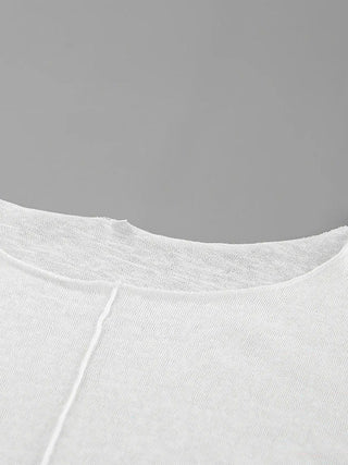 Solid-Color Crew Neck Long-Sleeve Pullover T-Shirt