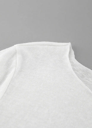 Solid-Color Crew Neck Long-Sleeve Pullover T-Shirt