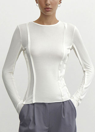 Simple Crew-Neck Long-Sleeve T-Shirt