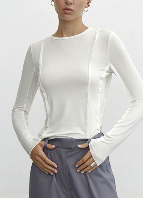 Simple Crew-Neck Long-Sleeve T-Shirt