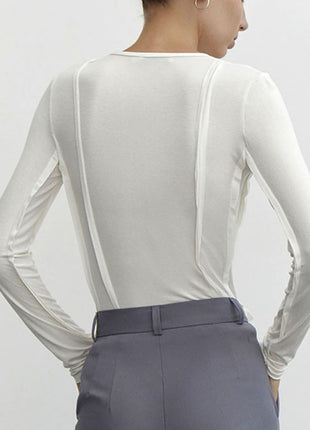 Simple Crew-Neck Long-Sleeve T-Shirt