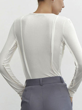 Simple Crew-Neck Long-Sleeve T-Shirt