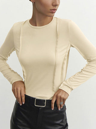 Simple Crew-Neck Long-Sleeve T-Shirt