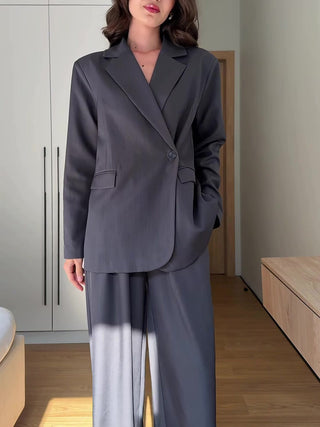 Blazer Wide Leg Pants Formal Two Piece Suit