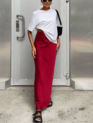 Women's Satin Mermaid Maxi Skirt