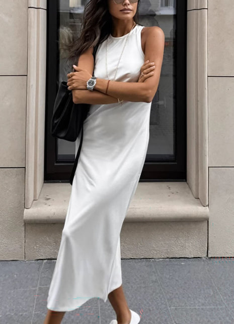 Sleeveless Ruched Slim Fit Midi Maxi Dress