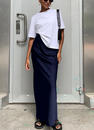 Women's Satin Mermaid Maxi Skirt