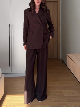 Blazer Wide Leg Pants Formal Two Piece Suit
