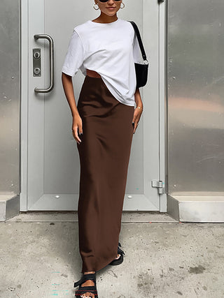 Women's Satin Mermaid Maxi Skirt