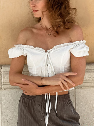 Sexy Slim-Fit Cotton Shirt with Lace Trim