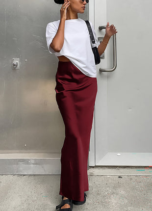 Women's Satin Mermaid Maxi Skirt