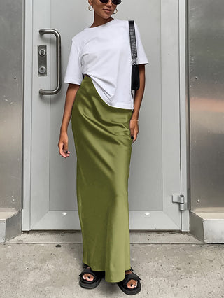 Women's Satin Mermaid Maxi Skirt