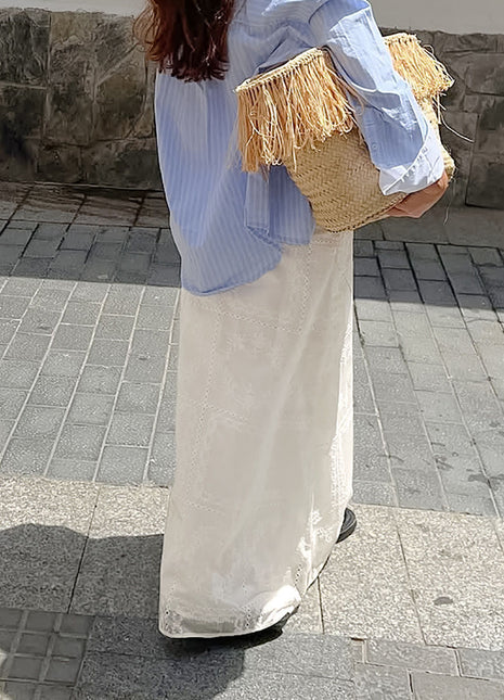 Low-Rise Cut-Out Jacquard Skirt