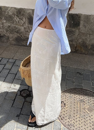 Low-Rise Cut-Out Jacquard Skirt