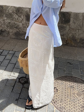 Low-Rise Cut-Out Jacquard Skirt