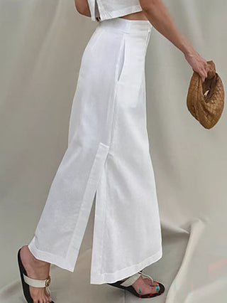 Sleeveless Crop Top Midi Skirt Two Piece Set