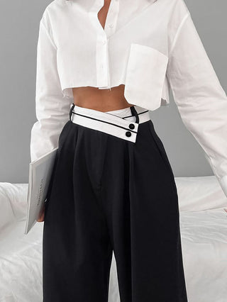 Women's Casual Color-Block Suit Pants