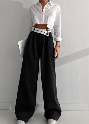 Women's Casual Color-Block Suit Pants