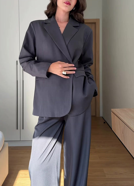 Blazer Wide Leg Pants Formal Two Piece Suit