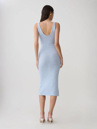 Sleeveless Floral Applique Knit Midi Dress