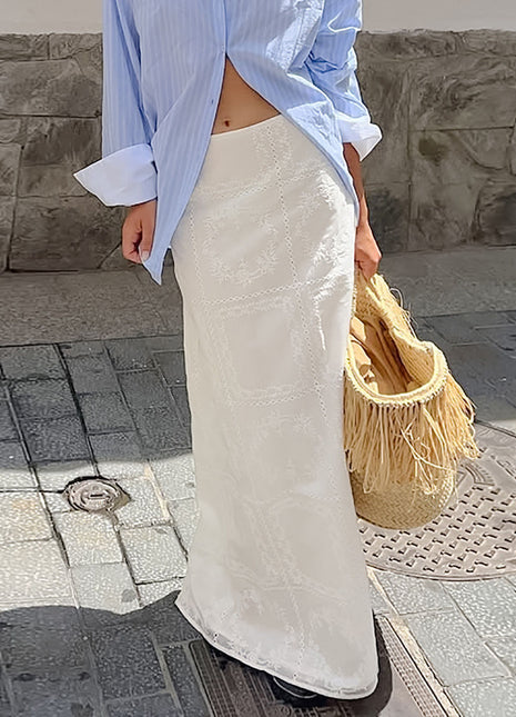 Low-Rise Cut-Out Jacquard Skirt