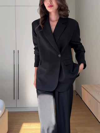 Blazer Wide Leg Pants Formal Two Piece Suit