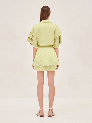 Contrast Trim Co-ord Shirt Skirt Set