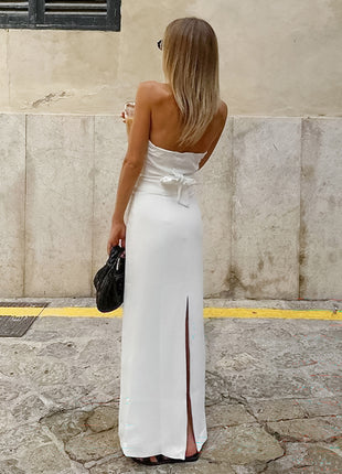 Halter Vest Midi Maxi Skirt Two Piece Set
