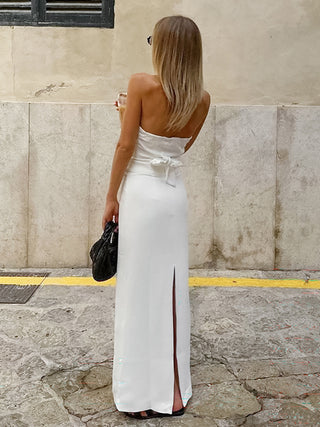 Halter Vest Midi Maxi Skirt Two Piece Set