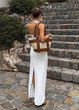 Halter Vest Midi Maxi Skirt Two Piece Set