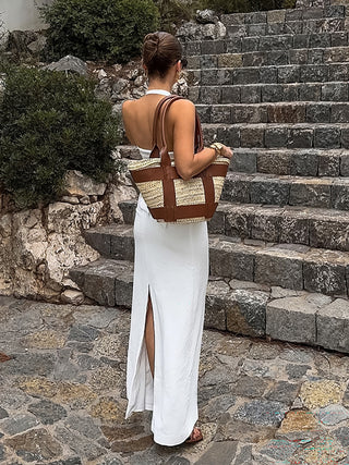 Halter Vest Midi Maxi Skirt Two Piece Set